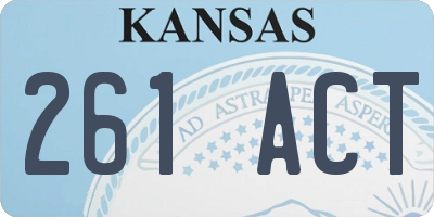 KS license plate 261ACT