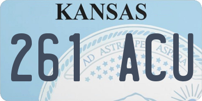 KS license plate 261ACU