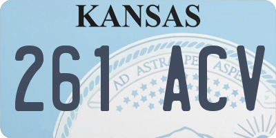 KS license plate 261ACV