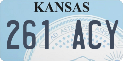 KS license plate 261ACY