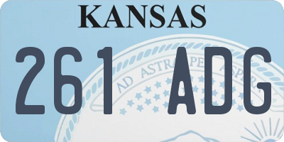 KS license plate 261ADG