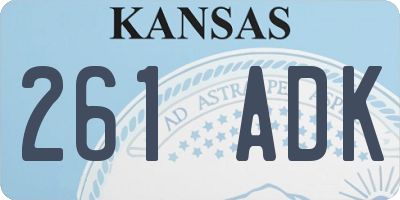 KS license plate 261ADK