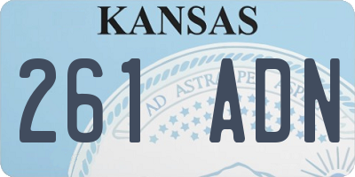 KS license plate 261ADN