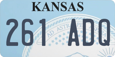 KS license plate 261ADQ