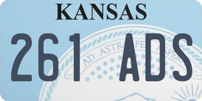 KS license plate 261ADS