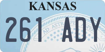 KS license plate 261ADY