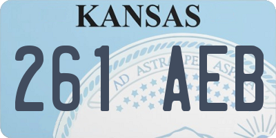 KS license plate 261AEB