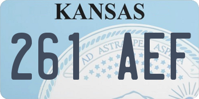 KS license plate 261AEF