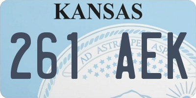 KS license plate 261AEK
