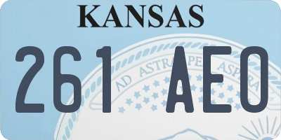 KS license plate 261AEO