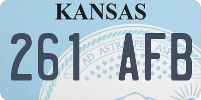 KS license plate 261AFB
