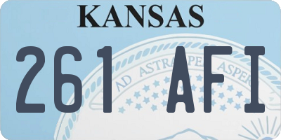 KS license plate 261AFI