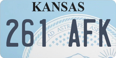 KS license plate 261AFK