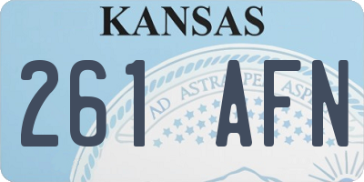 KS license plate 261AFN