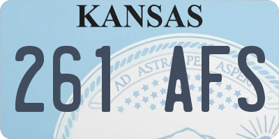 KS license plate 261AFS