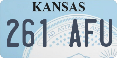 KS license plate 261AFU