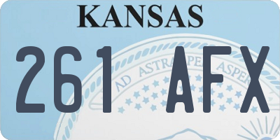 KS license plate 261AFX