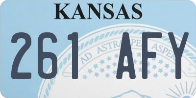 KS license plate 261AFY