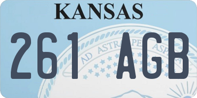 KS license plate 261AGB