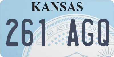 KS license plate 261AGQ