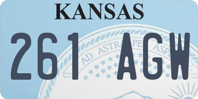 KS license plate 261AGW