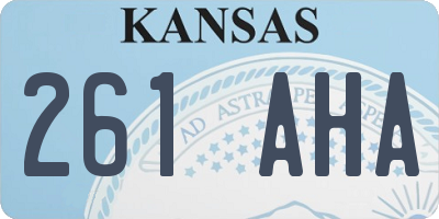 KS license plate 261AHA