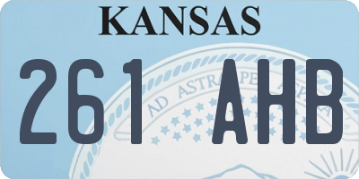 KS license plate 261AHB