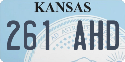 KS license plate 261AHD