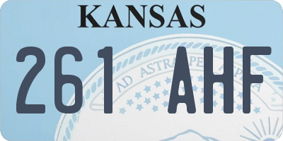 KS license plate 261AHF