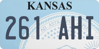 KS license plate 261AHI