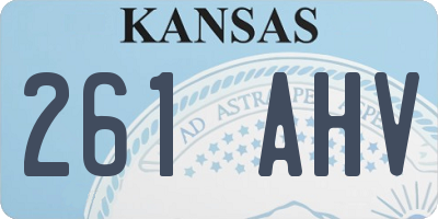 KS license plate 261AHV