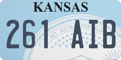 KS license plate 261AIB