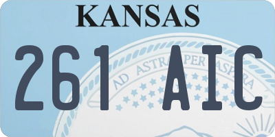 KS license plate 261AIC