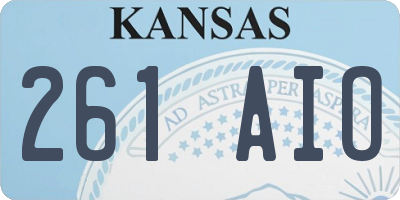 KS license plate 261AIO