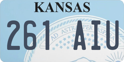 KS license plate 261AIU