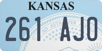 KS license plate 261AJO