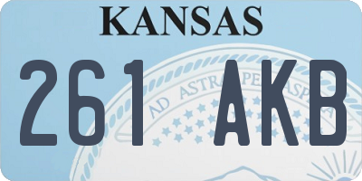 KS license plate 261AKB