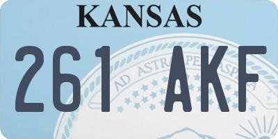 KS license plate 261AKF