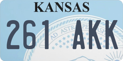 KS license plate 261AKK