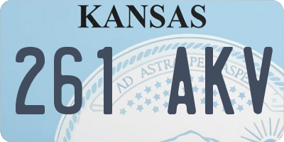 KS license plate 261AKV