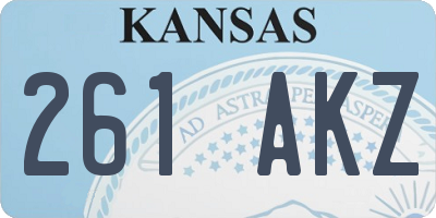 KS license plate 261AKZ