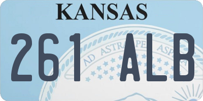KS license plate 261ALB
