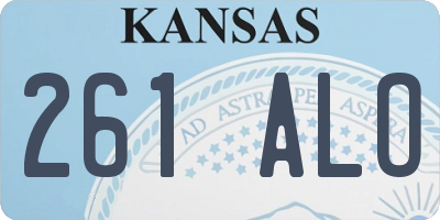 KS license plate 261ALO