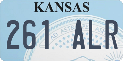 KS license plate 261ALR