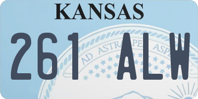 KS license plate 261ALW