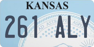 KS license plate 261ALY