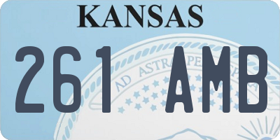 KS license plate 261AMB