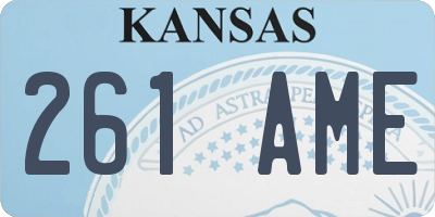 KS license plate 261AME