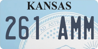 KS license plate 261AMM