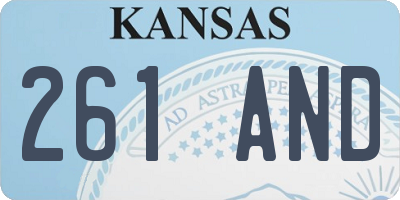KS license plate 261AND